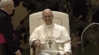 Pope Leo XIV during an audience with the media (May 12, 2025)