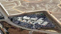 Vista aérea del campus de Facebook en Menlo Park en septiembre de 2019