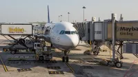 Kuala Lumpur, Malaysia: Brahim Airline Catering docking at a Lufthansa Airbus A340-300 at KL International Airport
