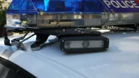 Cámara ANPR y radar Eagle en un coche de policía NSW (recortado de la imagen original)