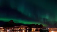 Aurora Borealis (Northern Light) over Reine, Lofoten, Norway2