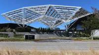 The main entrance to the headquarters of Nvidia Corporation at 2788-2888 San Tomas Expressway in Santa Clara, California.