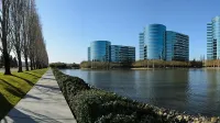 Seven-segment panorama of Oracle Corporation headquarters in Redwood Shores, Redwood City, California.
