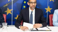 Sundar Pichai, durante la reunión de la Comisión Europea en Bruselas, Bélgica.