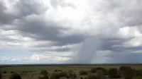 Tormenta de lluvia en el este de Nuevo México asociada con el monzón de América del Norte, que extrae humedad del Golfo de México a finales de los meses de verano.