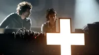 Gaspard Augé and Xavier de Rosnay (Justice) at Route du Rock, August 2007.