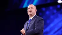 White House Deputy Chief of Staff Dan Scavino speaking at the 2025 Conservative Political Action Conference (CPAC) at the Gaylord National Resort & Convention Center in National Harbor