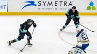 NHL hockey game between the Buffalo Sabres and Seattle Kraken in Seattle on October 25, 2022.