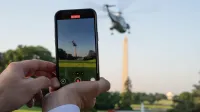 El presidente Donald Trump aborda Marine One en el césped sur de la Casa Blanca, martes 24 de junio de 2025, en camino a la base conjunta Andrews para su viaje a La Haya, Países Bajos para