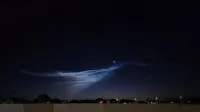 Una medusa espacial de un cohete Falcon 9