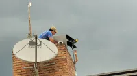 Starlink user terminal in Capioví, Misiones Province, Argentina.