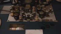 Closeup view of vintage film editing equipment, showcasing knobs and reels, perfect for retro film themes.