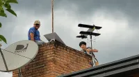 Starlink user terminal in Capioví, Misiones, Argentina.