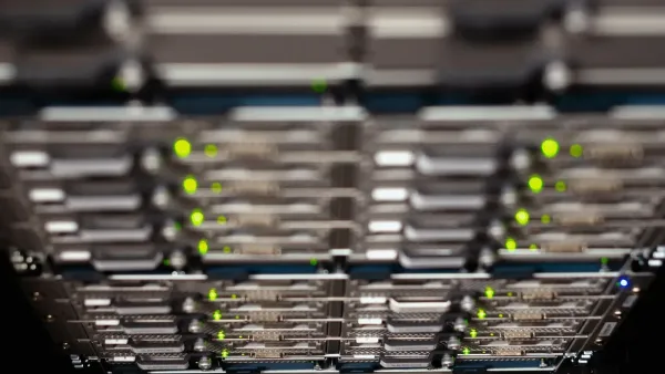 From above contemporary server cable trays without wires located in modern data center