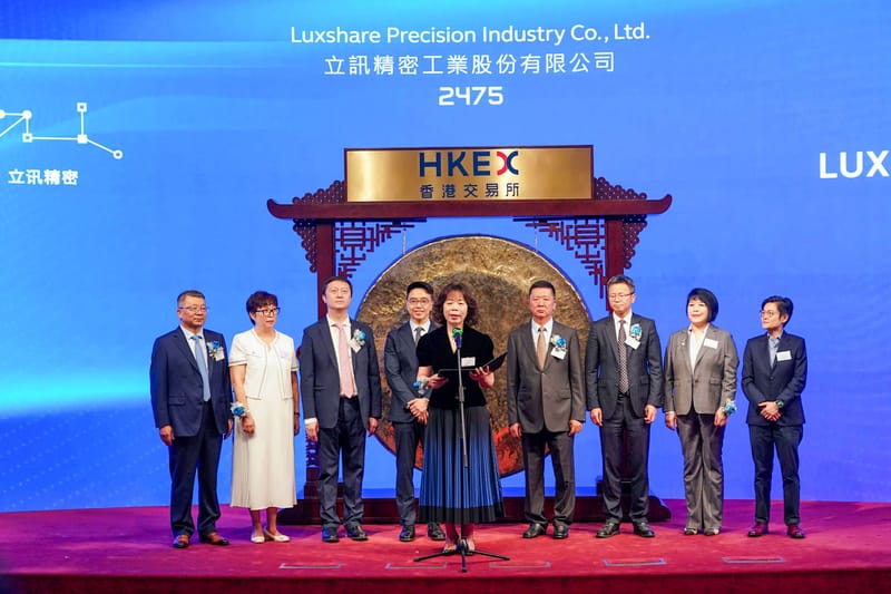 Luxshare cae en su debut en Hong Kong tras una OPI de 3,100 millones de dólares