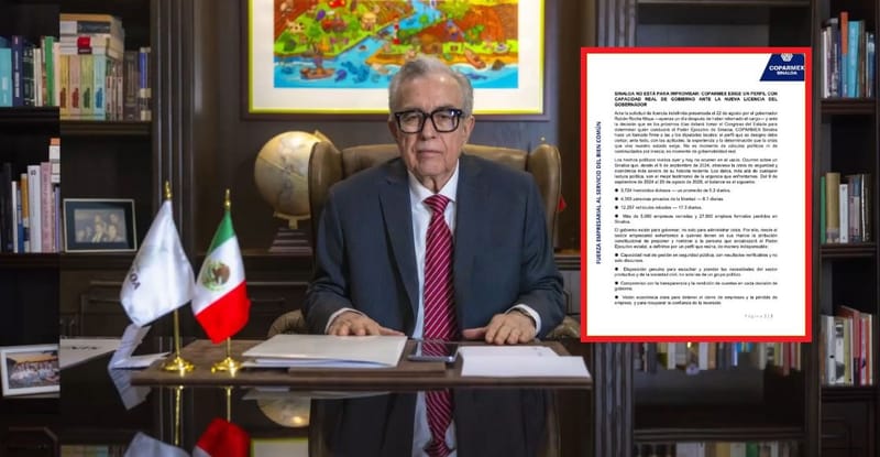"Sinaloa no está para improvisaciones": Coparmex exige experiencia en sustituto de Rocha Moya imagen del post