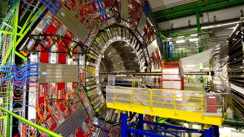 A close-up view inside CERN's Large Hadron Collider in Geneva, Switzerland.