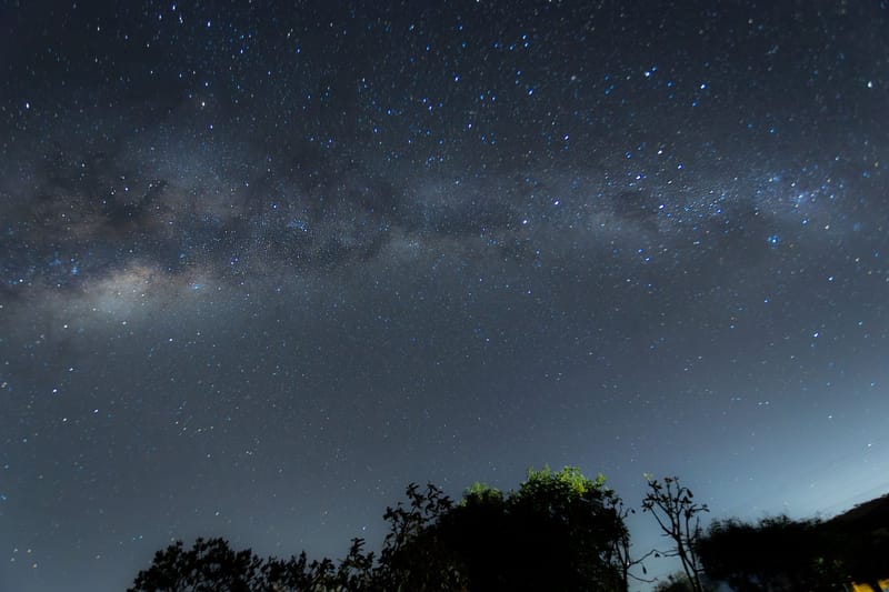 A breathtaking view of the Milky Way galaxy under a starry night sky.