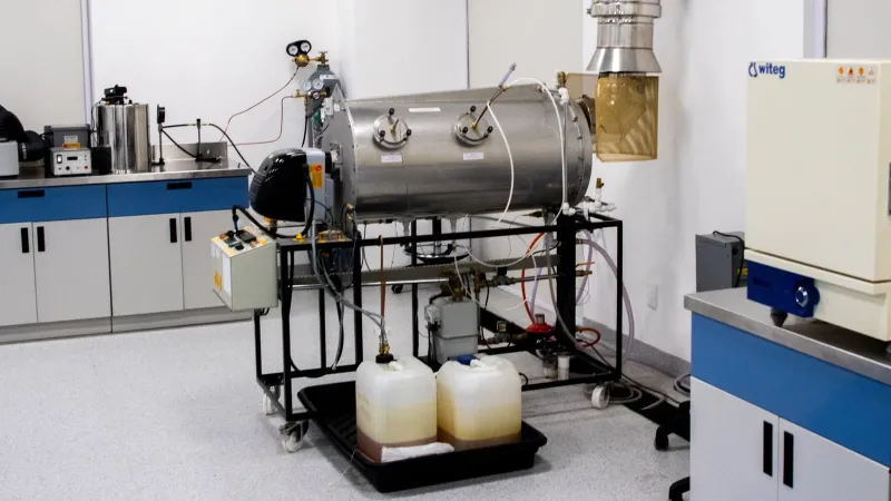 State-of-the-art laboratory machinery and equipment in an industrial research environment.