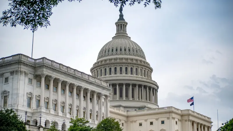 A scenic view of the iconic US Capitol Building symbolizing American democracy in Washington DC.
