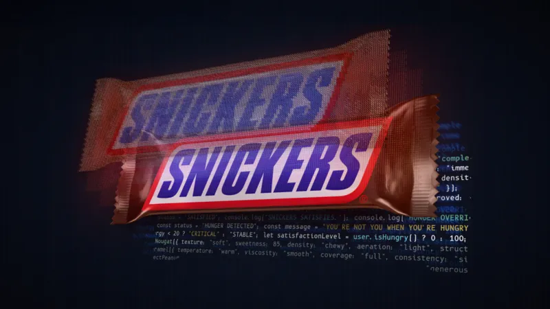 Snickers hizo una barra digital para "alimentar" a la IA y por dentro es un prompt imagen del post