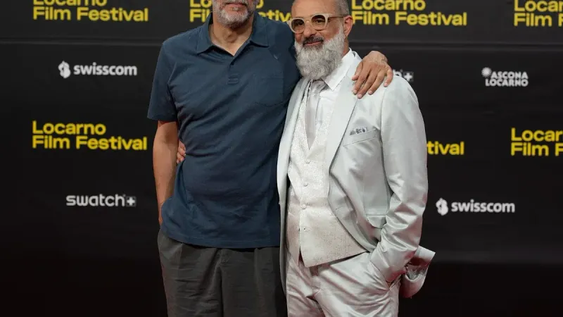 Giona Nazzaro y Luca Guadagnino en la alfombra roja del 79º Festival de Cine de Locarno 2026