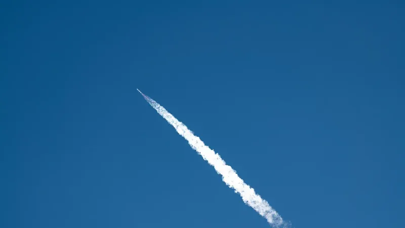 A New Glenn rocket launches from Space Launch Complex 36 at Cape Canaveral Space Force Station, Florida, Nov.
