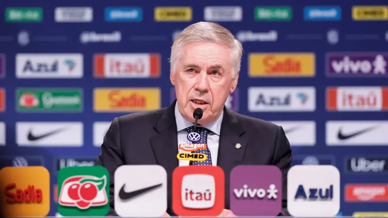 Carlo Ancelotti em sua oitava convocação de Seleção Brasileira para os amistosos em Singapura