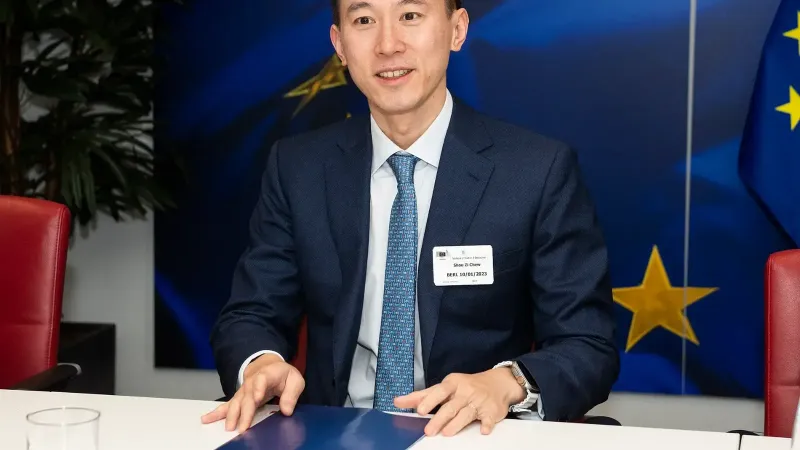 TikTok CEO Shou Zi Chew at European Commission.