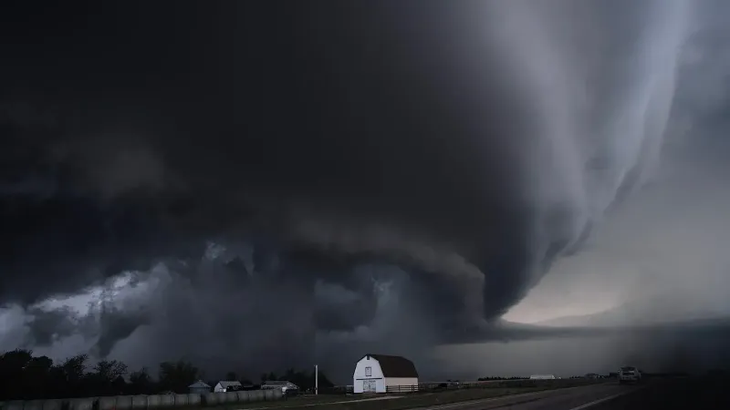 A supercell thunderstorm in Kansas.
