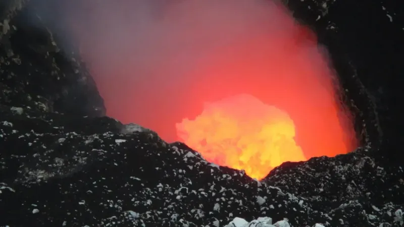 The lava lake in Santiago crater, Masaya volcano, Nicaragua on November 20, 2017. Credit: Peter Lafemina / Penn State. All Rights Reserved.Expand · The lava lake in Santiago crater, Masaya