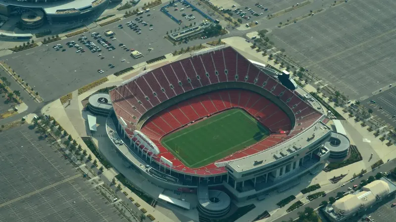 Vista aérea del estadio Arrowhead 08-31-2013