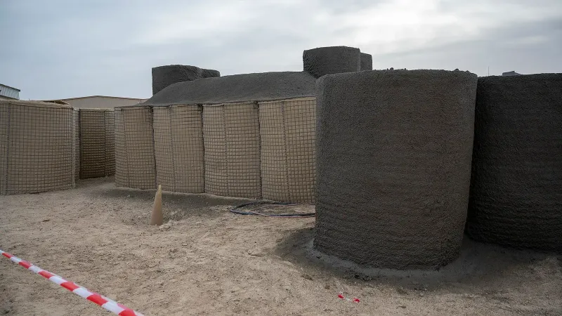 Se está construyendo un nuevo búnker en la base aérea de Ali Al Salem, Kuwait, febrero.