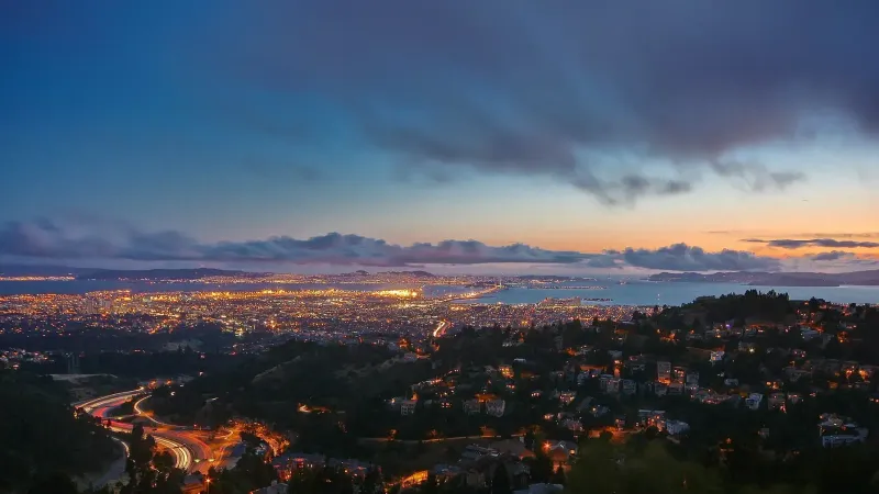 Oakland, California from Grizzly Peak Blvd.
