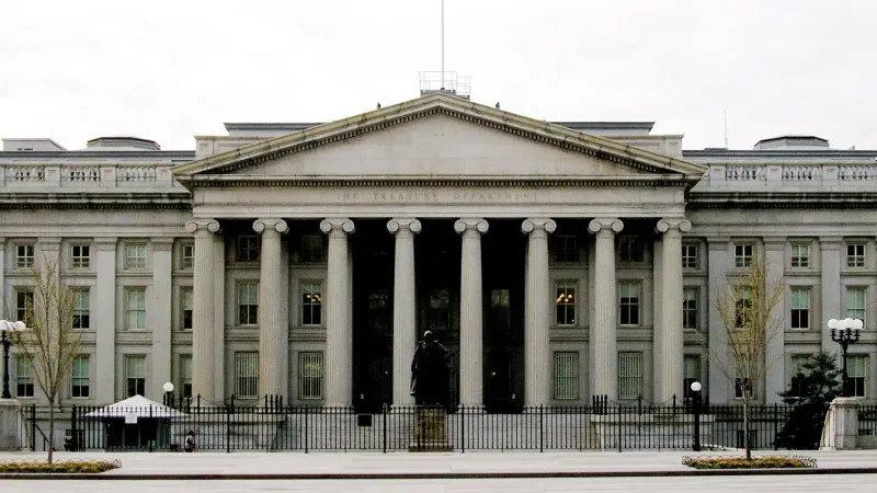 El edificio del Departamento del Tesoro en Washington DC.