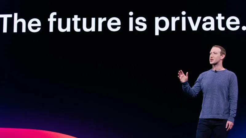 Facebook CEO Mark Zuckerberg announces the plan to make Facebook more private at Facebook's Developer Conference on April 30, 2019.