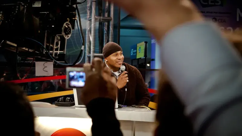 LL Cool J speaking on the CNET stage at the 2012 International CES at the Las Vegas Convention Center in Las Vegas, Nevada.