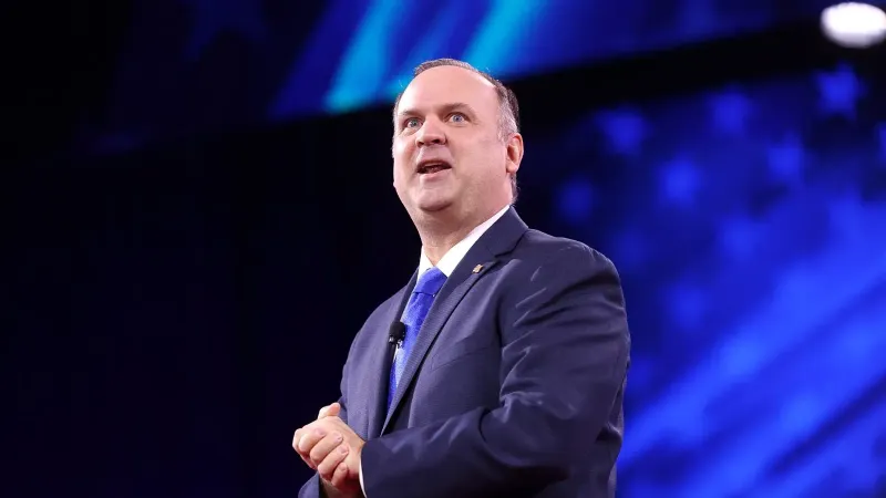 White House Deputy Chief of Staff Dan Scavino speaking at the 2025 Conservative Political Action Conference (CPAC) at the Gaylord National Resort & Convention Center in National Harbor