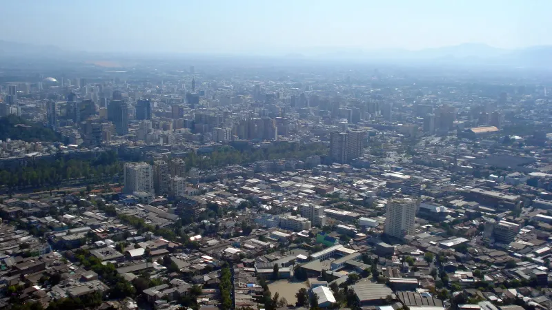 South view Santiago Chile from St Cristobal Hill