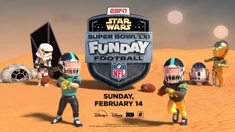 ESPN, Lucasfilm and the NFL to put Super Bowl LXI in ‘a galaxy far, far away’ with Star Wars Funday Football on Disney+, Disney Channel and Disney XD