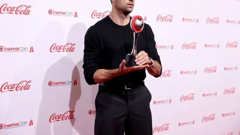 Noah Centineo on the red carpet at the Big Screen Achievement Awards at the 2026 CinemaCon at The Colosseum Theater at Caesars Palace in Las Vegas, Nevada.