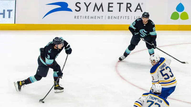NHL hockey game between the Buffalo Sabres and Seattle Kraken in Seattle on October 25, 2022.
