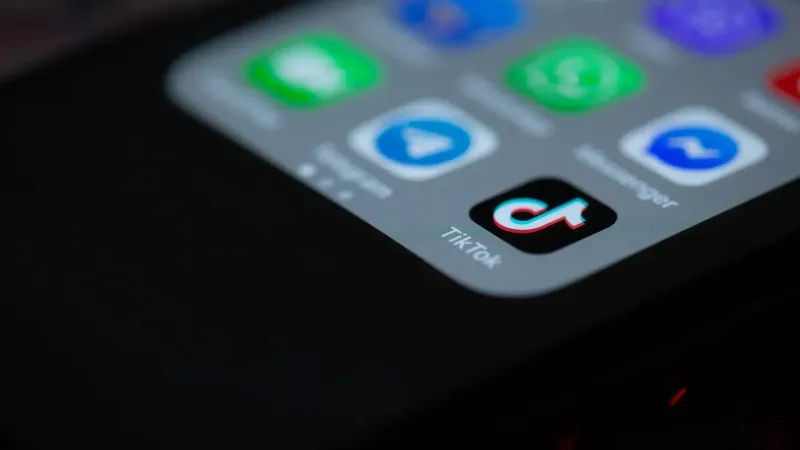 TikTok app icon on a mobile phone